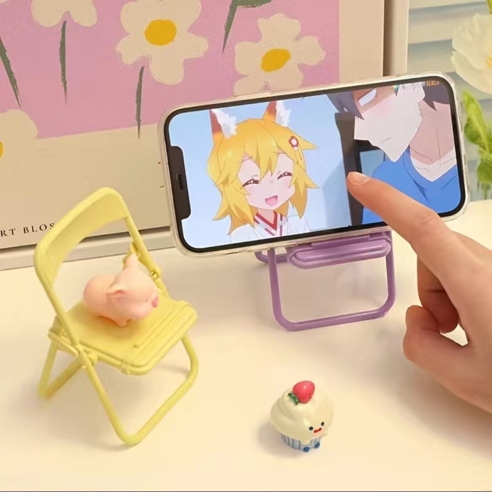 Plastic Chair Desktop Phone Holder Stand